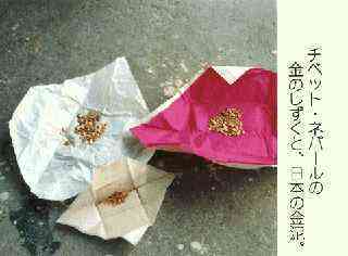 Sober Nepali Golden drops and Glittering Japanese Powder Gold.